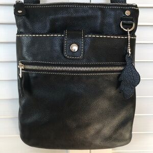 Roots Black Bag- Cervino Leather! EUC